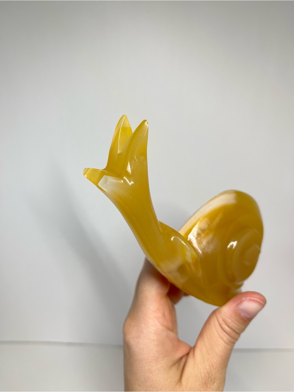 Vtg Carved Onyx Marble Stone Snail Figure Figurine Slug MCM Whimsical Folk Art - Picture 5 of 14